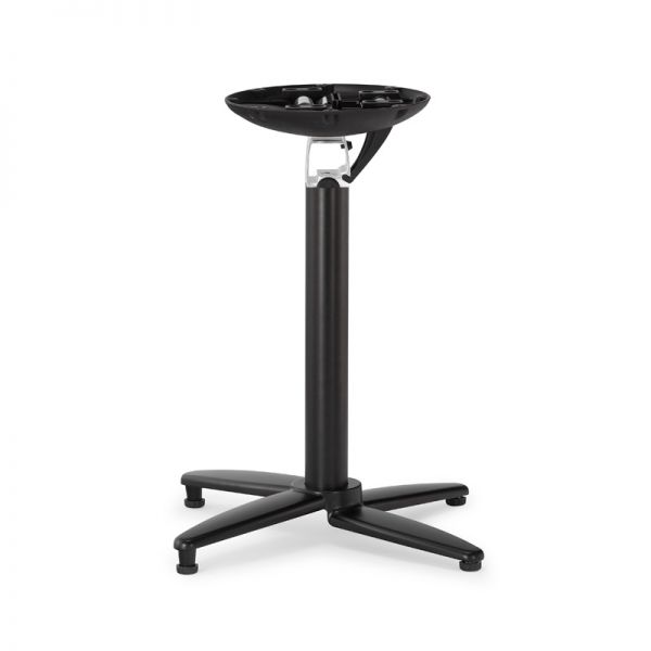 Aluminium Folding Table Base with Plastic Flip Top - Black