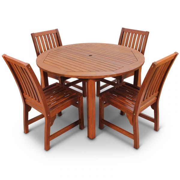 Hardwood table and chairs outdoor sale