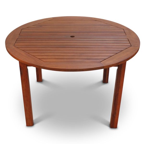 Devon Round Table and 4 Side Chairs - Durable Hardwood Design - 120cm Diameter 74.5cm Height - Commercial Standard Set