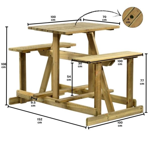 Guernsey Walk-In Commercial Bar  Table - 4 Person - Green Pine -  FSC 100% or FSC Mix Credit