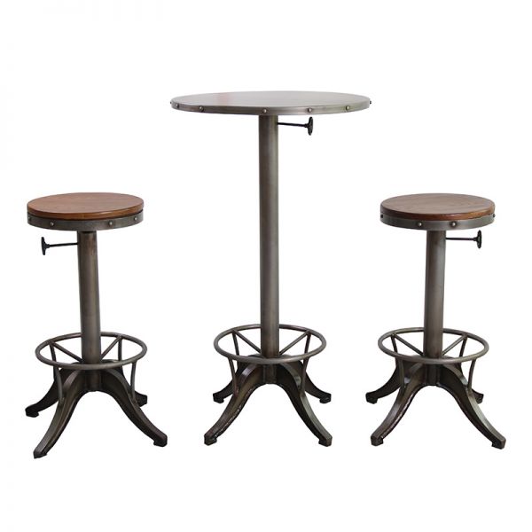 Benton 75cm Tall Bar Stool - Steel & Ash Wood