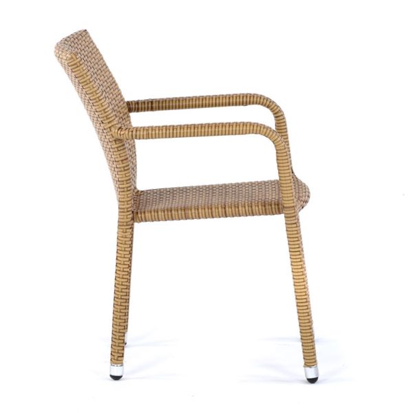 Lagos Rattan Arm Chair - Durable Rattan Design - (Light Brown)