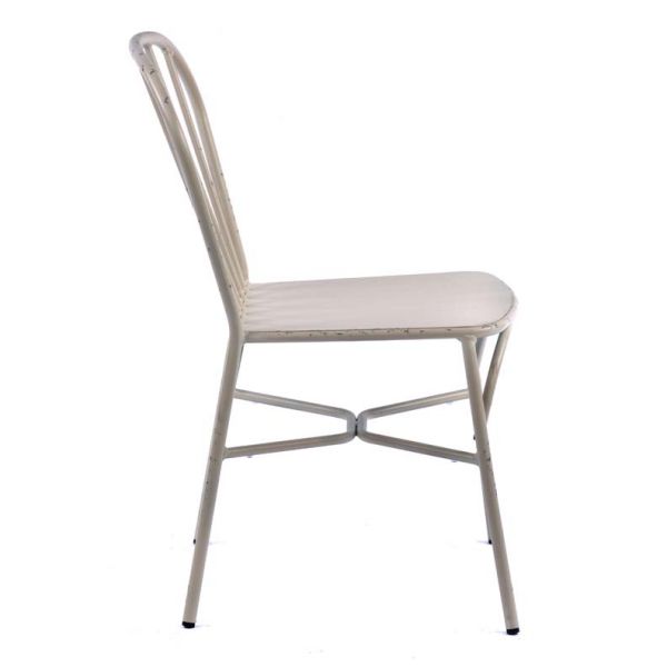 Cellini Aluminium Side Chair Vintage White