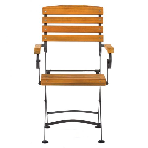 Newark Folding Hardwood/Steel Arm Chair