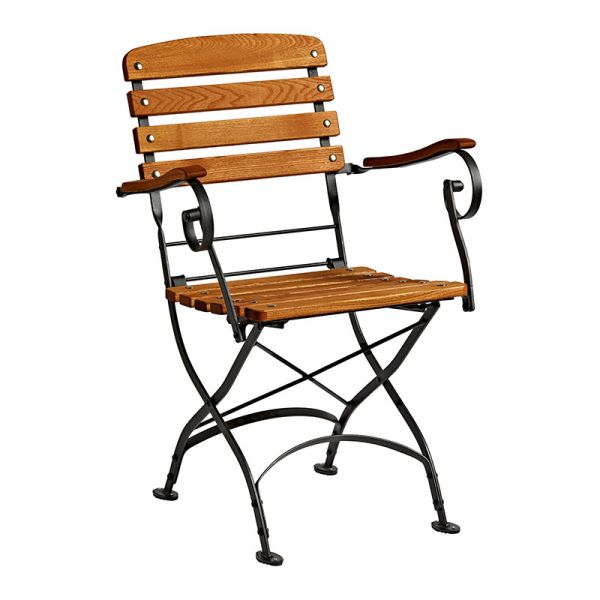 Newark Premium Hardwood/Steel Folding Arm Chair