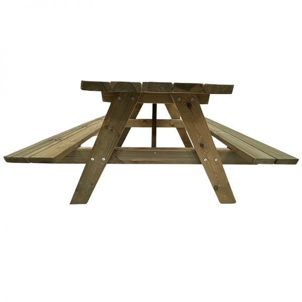 Tiptree 6 Seat Picnic Bench - Dip Treated Green Timber - 140cm Length