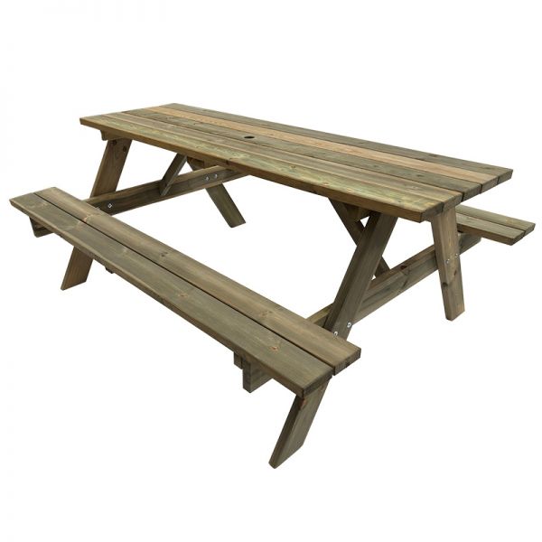 Tiptree 8 Seat Picnic Bench - Dip Treated Green Timber - 180cm Length