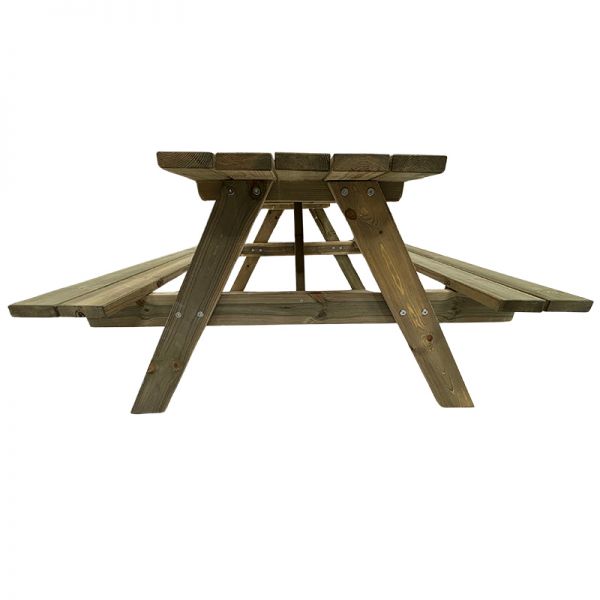 Tiptree 8 Seat Picnic Bench - Dip Treated Green Timber - 180cm Length