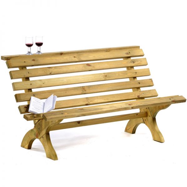 Lilly 3 Seat Wooden Ergonomic Garden Bench - Durable Dip Treated Pine -  FSC®