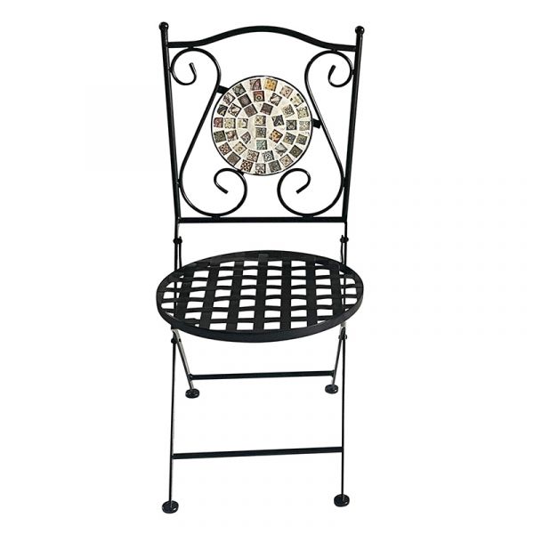 3 Piece Metal Garden Bistro Set - Autumn Mosaic Design