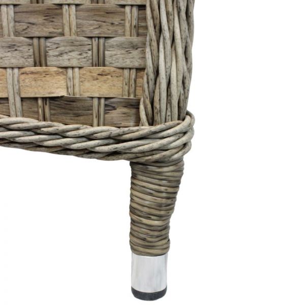 Halton Tub Rattan Armchair - Brown Weave with Cream Cushion