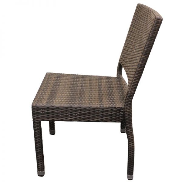 Ascot Rattan Side Chair - Durable Win-Tech Flat Weave Rattan - Durable & Waterproof