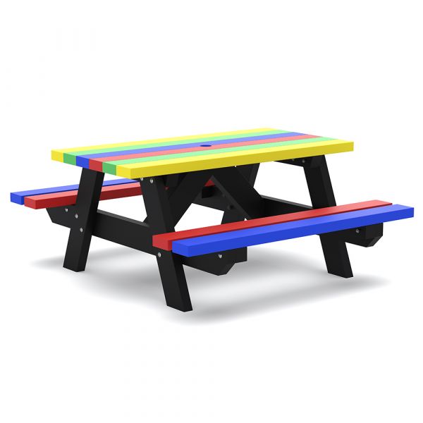 Eco Infant A-Frame Recycled Plastic Picnic Table 105cm Rainbow