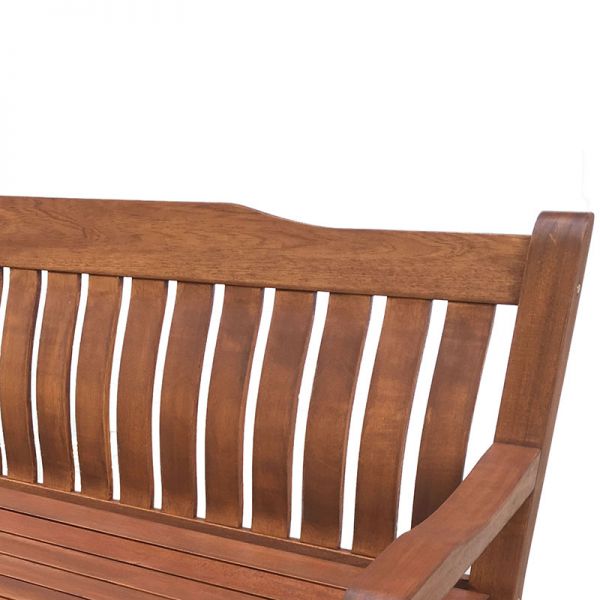 Boston Comfy Bench 160cm - 3 Seat Curved Back - Durable Hardwood Bench