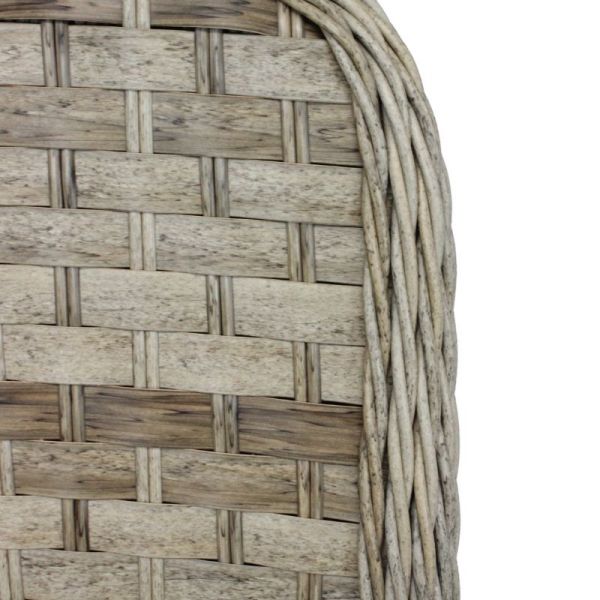 Halton Tub Rattan Armchair - Brown Weave with Cream Cushion