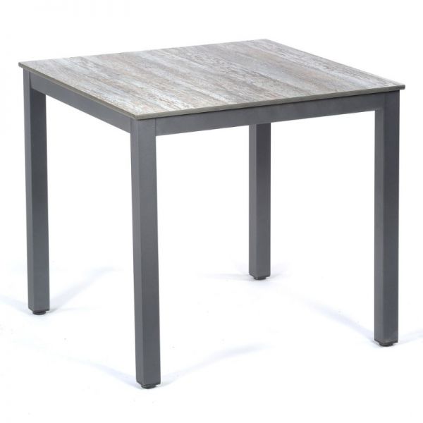 Steel 80x80cm Square Dining Table – Box Frame Base with Shabby Chic Werzalit Top