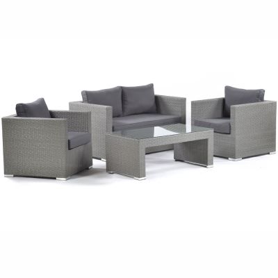 Oasis Rattan Sofa Set - Coffee Table & Dark Grey Cushions Included