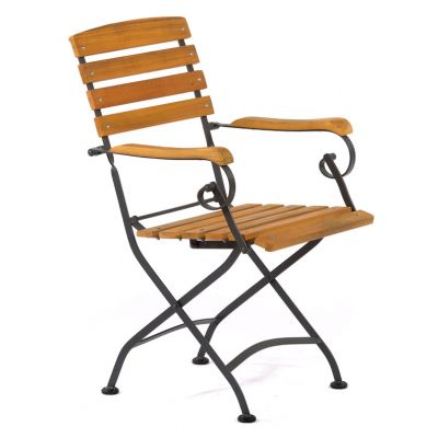 Newark Folding Hardwood/Steel Arm Chair