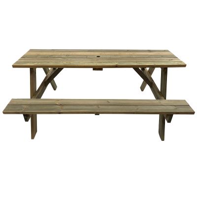 Tiptree 8 Seat Picnic Bench - Dip Treated Green Timber - 180cm Length