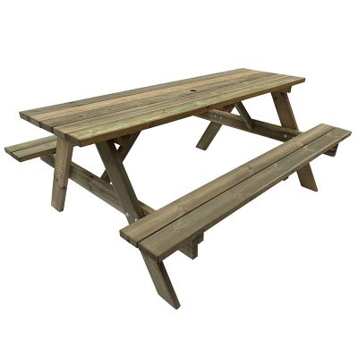 Tiptree 8 Seat Picnic Bench - Dip Treated Green Timber - 180cm Length