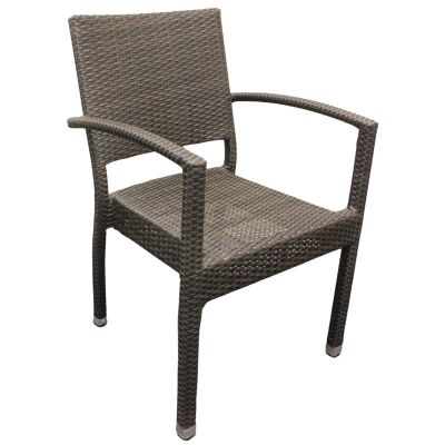 Ascot Rattan Arm Chair - Black/Brown Weave