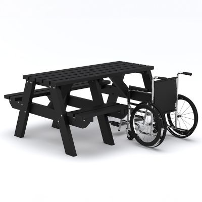 Eco Theo A Frame Wheelchair Access Picnic Table 150cm - Black