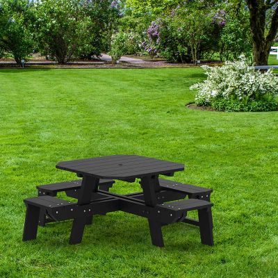 Eco Harper Square Wheelchair Access Recycled Plastic Picnic Table 185cm