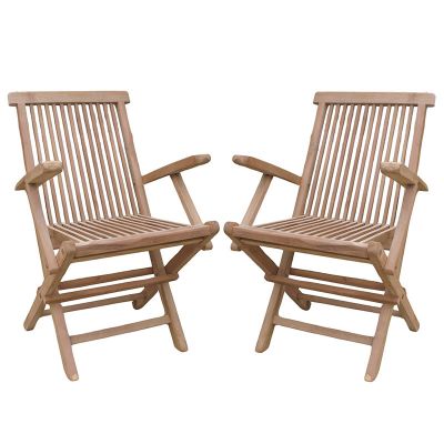 Palma Teak Folding Arm Chair - Set of 2